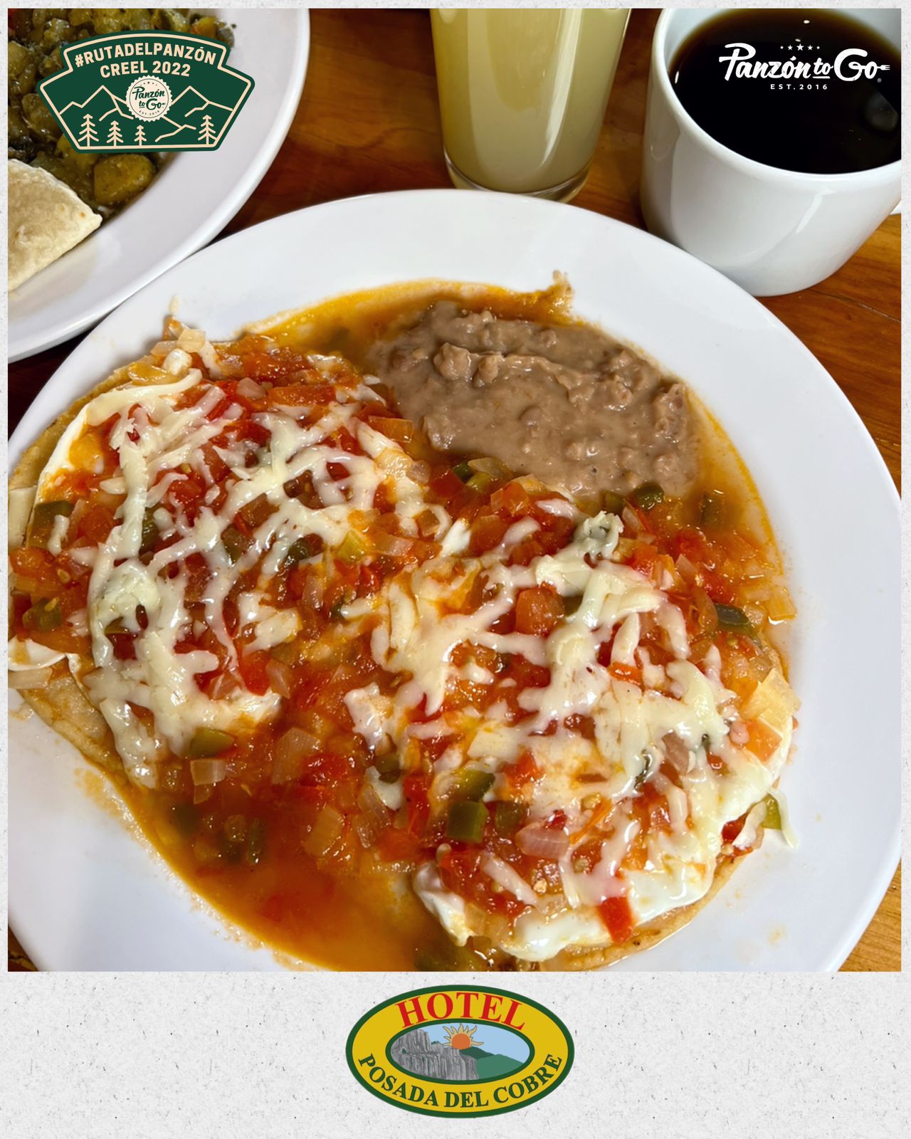 Huevos rancheros - Desayuno Hotel Posada del Cobre